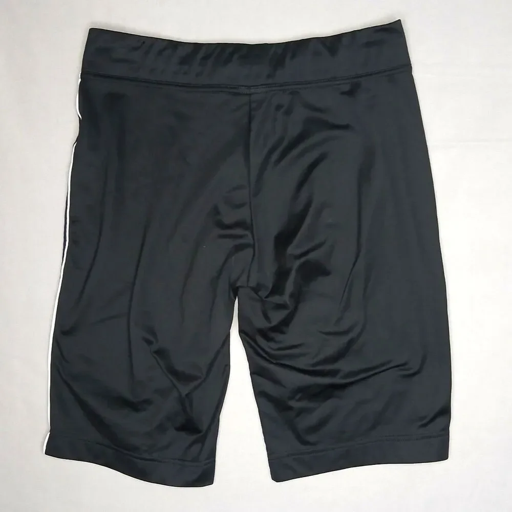 Nike Sportswear Bike Shorts Fleece Lined Drawstring Long Logo Black Womens Med